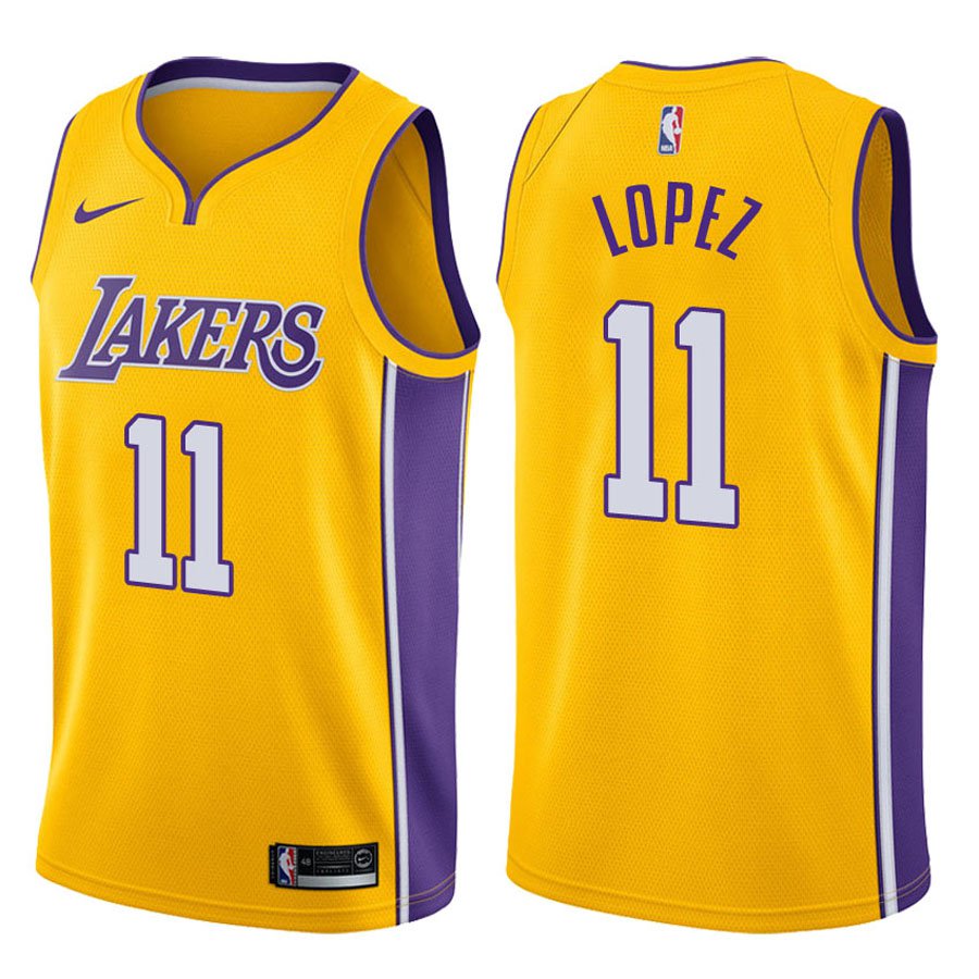 Lakers Brook Lopez Gold Icon Stitched Jersey