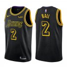 Los Angeles Lakers Lonzo Ball #2 Black City Edition Stitched Jersey