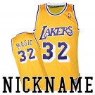 Magic Johnson Lakers Nickname Gold Magic Throwback Stitched Jersey