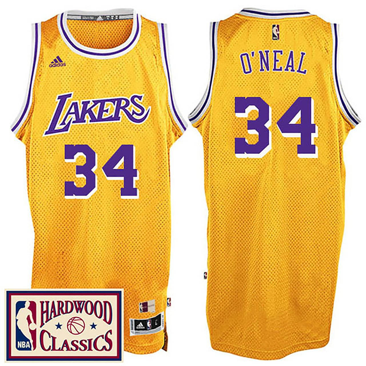 Lakers Hardwood Classics Throwback Gold Jersey Shaquille O'Neal