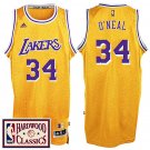 Lakers Hardwood Classics Throwback Gold Jersey Shaquille O'Neal