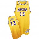 Vlade Divac Lakers #12 Hardwood Classics Gold Stitched Jersey