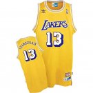 Wilt Chamberlain Los Angeles Lakers #13 Gold Stitched Jersey