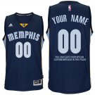 2017 Mens Memphis Grizzlies Road Navy Custom Stitched Jersey