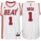 Chris Bosh Heat #1 White Hardwood Classic Stitched Jersey