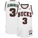 Brandon Jennings Bucks Hardwood Classics White Stitched Jersey