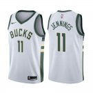 Milwaukee Bucks Brandon Jennings #11 White Stitched Jersey