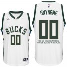 2017 Mens Milwaukee Bucks Home White Custom Stitched Jersey