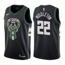Milwaukee Bucks Khris Middleton #22 Black Statement Stitched Jersey