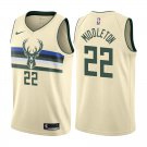 Milwaukee Bucks Khris Middleton #22 Cream City Edition Stitched Jersey