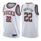Milwaukee Bucks Khris Middleton #22 White Classic Stitched Jersey