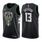 Milwaukee Bucks Malcolm Brogdon #13 Black Statement Stitched Jersey