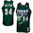 Ray Allen Bucks HWC Throwback Green Stitched Jersey