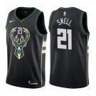 Milwaukee Bucks Tony Snell #21 Black Statement Stitched Jersey