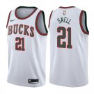 Milwaukee Bucks Tony Snell #21 White Classic Stitched Jersey
