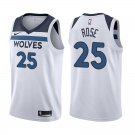 Minnesota Timberwolves Derrick Rose #25 White Stitched Jersey