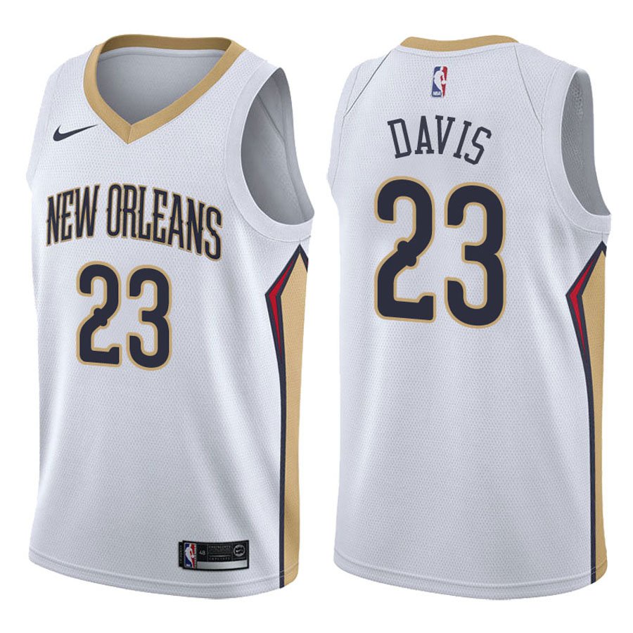 New Orleans Pelicans Anthony Davis #23 White Stitched Jersey