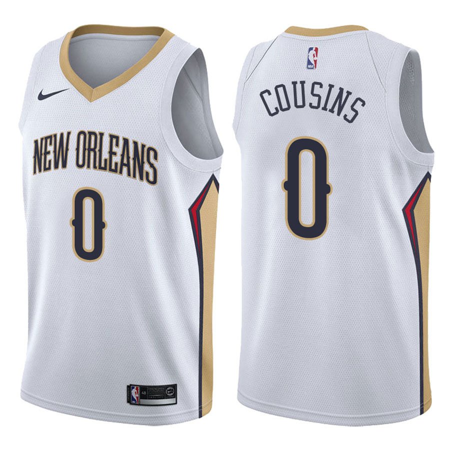 New Orleans Pelicans DeMarcus Cousins #0 White Stitched Jersey