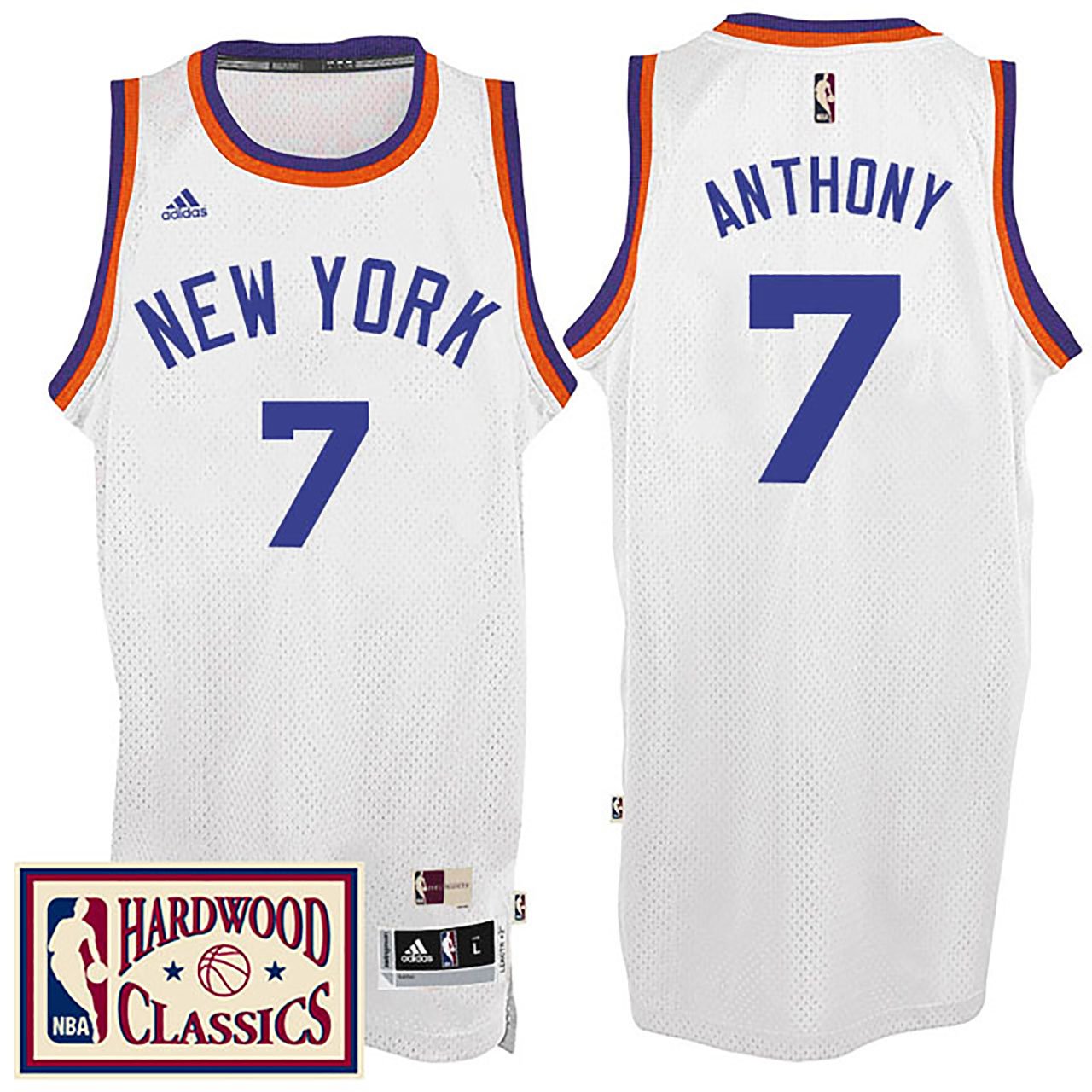 Knicks Hardwood Classics Throwback White Jersey Carmelo Anthony