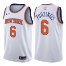 New York Knicks Kristaps Porzingis #6 White Stitched Jersey