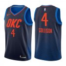 Oklahoma City Thunder Nick Collison #4 Navy Statement Stitched Jersey