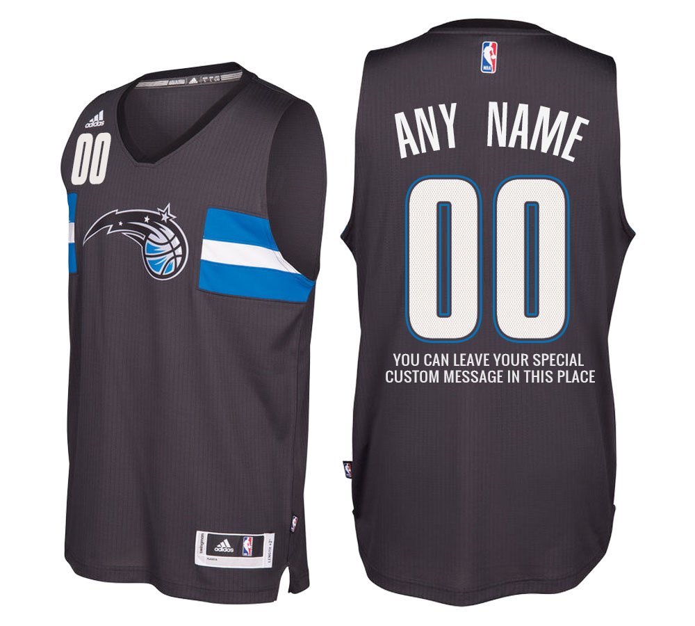 2017 Mens Orlando Magic Alternate Black Custom Stitched Jersey