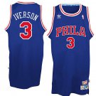 Allen Iverson 76ers #3 Blue Soul Throwback Stitched Jersey