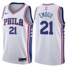 76ers Joel Embiid White Stitched Jersey