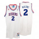 Moses Malone Philadelphia Sixers White Soul Stitched Jersey