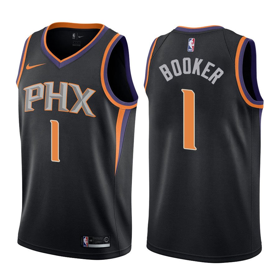 Phoenix Suns Devin Booker #1 Black Statement Stitched Jersey