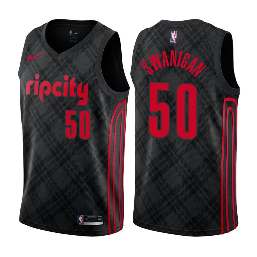 Portland Trail Blazers Caleb Swanigan 50 Black City Edition Jersey