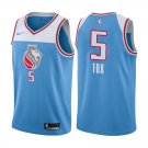 Sacramento Kings De'Aaron Fox #5 Blue City Edition Stitched Jersey