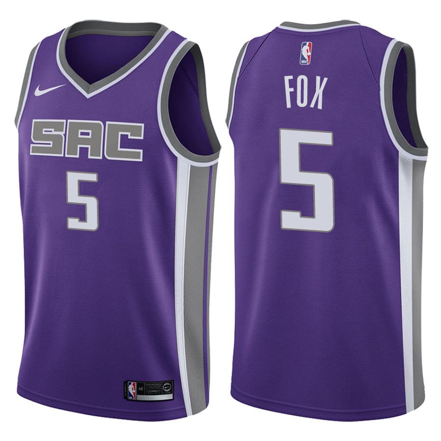 Sacramento Kings De'Aaron Fox #5 Purple Icon Stitched Jersey