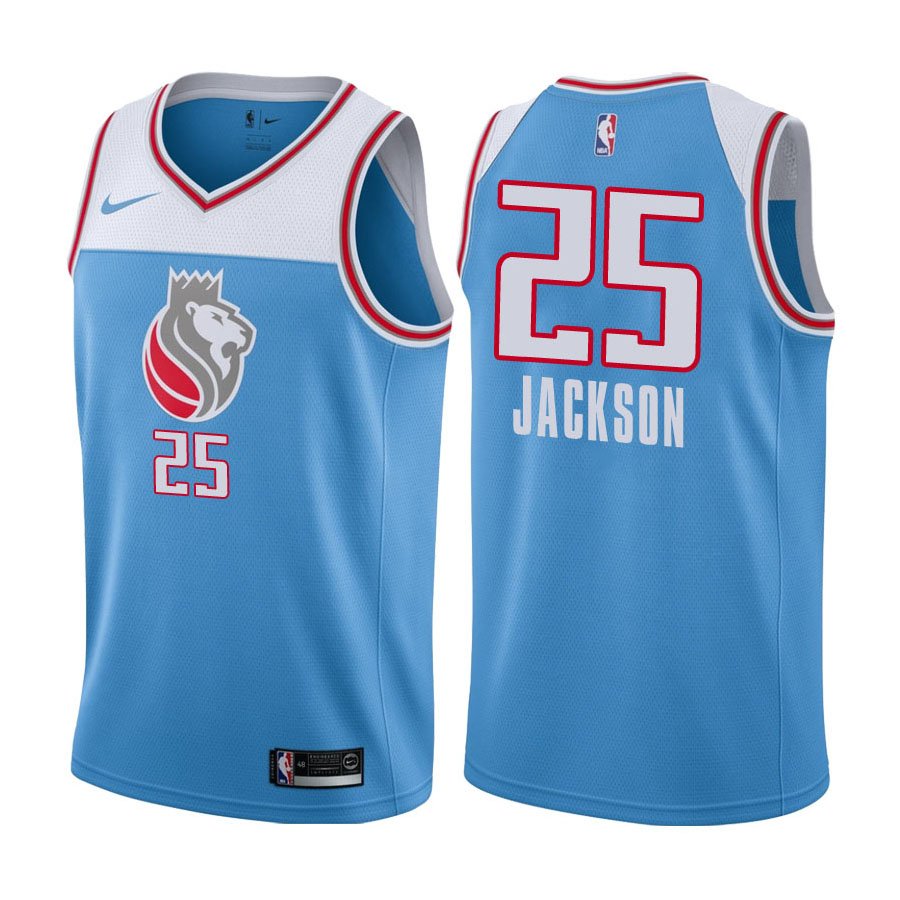 Sacramento Kings Justin Jackson #25 Blue City Edition Stitched Jersey