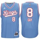 Rudy Gay Kings #8 1985-1986 Blue Hardwood Classics Stitched Jersey