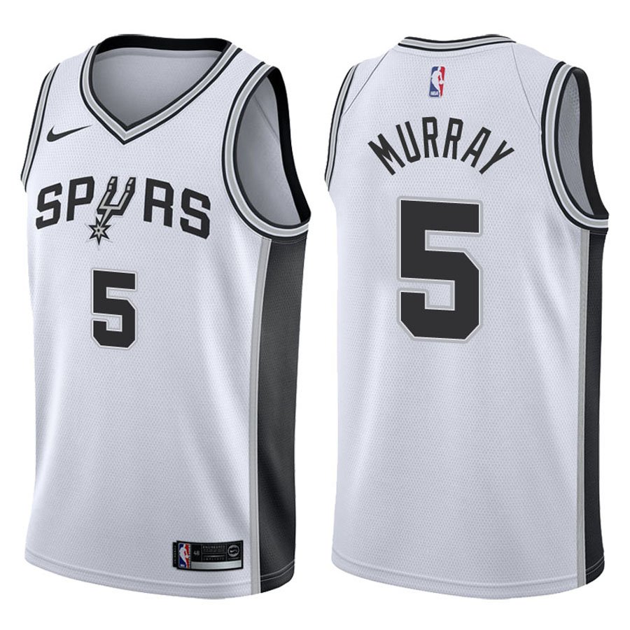 San Antonio Spurs Dejounte Murray #5 White Stitched Jersey