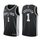 San Antonio Spurs Kyle Anderson #1 Black Icon Stitched Jersey