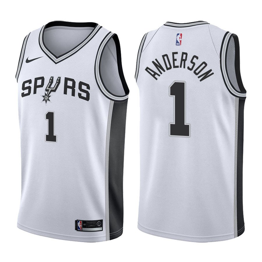San Antonio Spurs Kyle Anderson #1 White Stitched Jersey