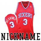 Allen Iverson Sixers Nickname The Answer Throwback Red Stitched Jersey