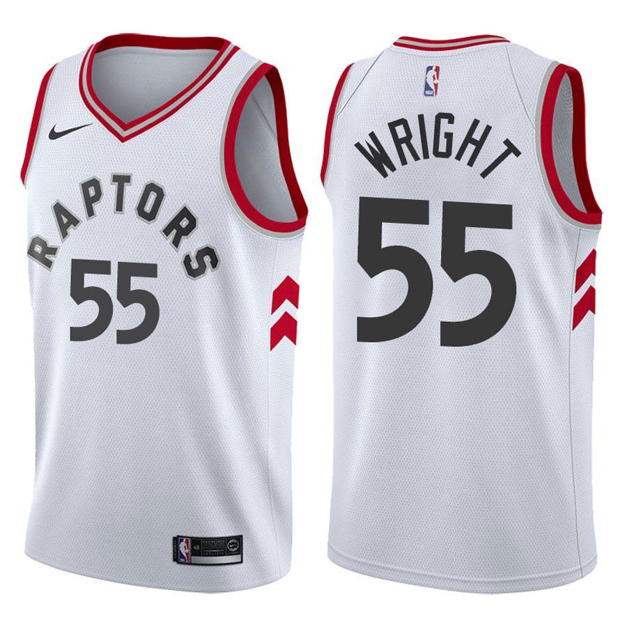 Toronto Raptors Delon Wright #55 White Stitched Jersey