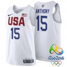 Carmelo Anthony USA Team #15 Rio Olympics White Authentic Jersey