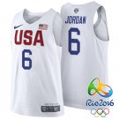 Deandre Jordan USA Team #6 Rio Olympics White Authentic Jersey
