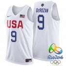 Demar Derozan USA Team #9 Rio Olympics White Stitched Jersey