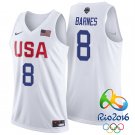 Harrison Barnes USA Team #8 Rio Olympics White Stitched Jersey
