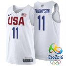 Klay Thompson USA Team #11 Rio Olympics White Authentic Jersey