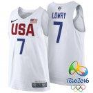Kyle Lowry USA Team #7 Rio Olympics White Authentic Stitched Jersey