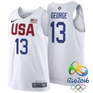 Paul George USA Team #13 Rio Olympics White Authentic Stitched Jersey