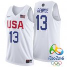 Paul George USA Team #13 Rio Olympics White Stitched Jersey
