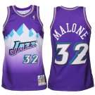 Jazz #32 Karl Malone Hardwood Classic Purple Stitched Jersey