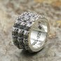 S925 Sterling Silver punk fashion ring, three rows of cross Chrome Hearts Triple Pete Punk Ring